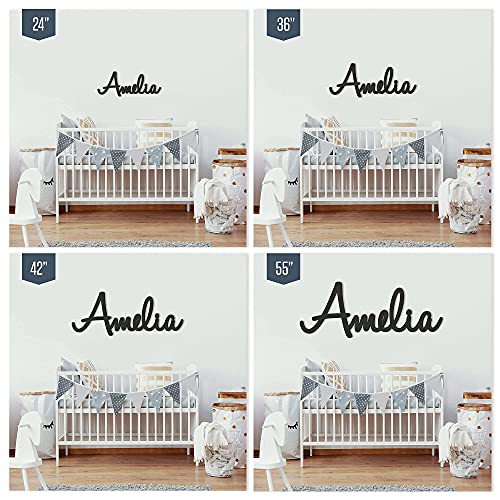 Personalized Custom Wooden Name Sign - BROOKLYN Font Baby Name Sign For Nursery and Wall Decor (12"-55" Wide) - PAINTED Wood Letter Nursery Decor - Wall Art For Girl or Boy Room By 48 Hour Monogram