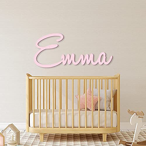 Personalized Custom Wooden Name Sign - BROOKLYN Font Baby Name Sign For Nursery and Wall Decor (12"-55" Wide) - PAINTED Wood Letter Nursery Decor - Wall Art For Girl or Boy Room By 48 Hour Monogram