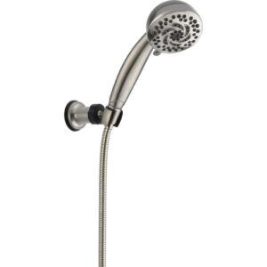 delta faucet 5-spray touch-clean wall-mount hand held shower with hose, stainless 55436-ss-pk