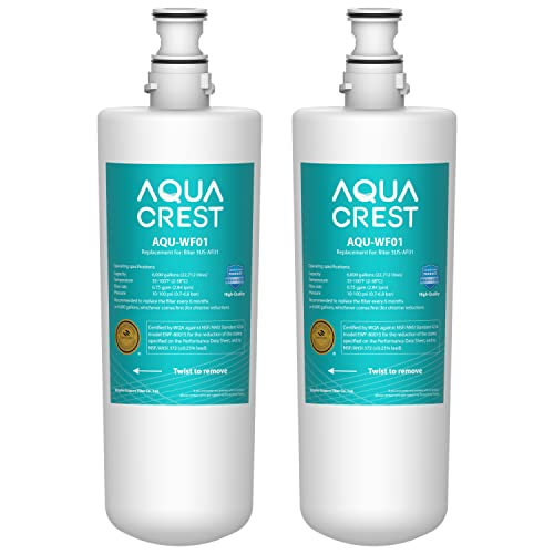 AQUA CREST 3US-AF01 Under Sink Water Filter, Replacement for Standard 3US-AF01, 3US-AS01, Aqua-Pure AP Easy C-CS-FF, WHCF-SRC, WHCF-SUFC, WHCF-SUF Water Filter, NSF/ANSI 42 Certified (Pack of 2)