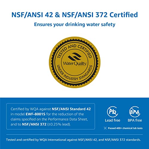 AQUA CREST 3US-AF01 Under Sink Water Filter, Replacement for Standard 3US-AF01, 3US-AS01, Aqua-Pure AP Easy C-CS-FF, WHCF-SRC, WHCF-SUFC, WHCF-SUF Water Filter, NSF/ANSI 42 Certified (Pack of 2)