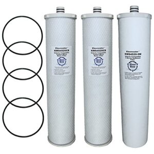 kleenwater filters compatible with everpure cb20-302, cb20-302e, cb20-312e systems and everpure ev9105-02 cc1e/cc3e cartridges, set of 3