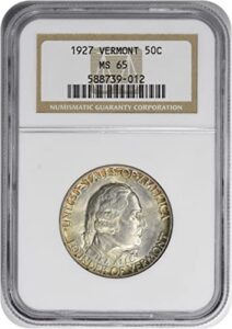 1927 vermont commemorative silver half ms65 ngc