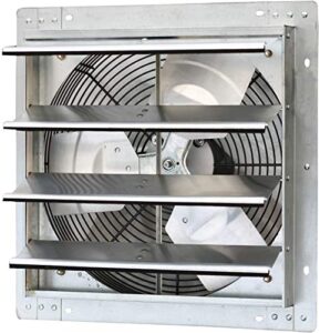 iliving - 16" wall mounted exhaust fan - automatic shutter - variable speed - vent fan for home attic, shed, or garage ventilation, 1200 cfm, 1800 sqf coverage area (power cord not included)
