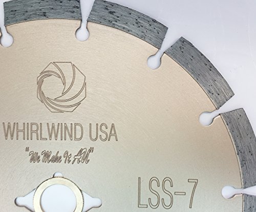 WHIRLWIND USA LSS 7 Inch Diamond Blade,Dry or Wet Cutting Hot Pressing Process Saw Blades Broadened Cutter Head, for Concrete Stone Brick Masonry (7")