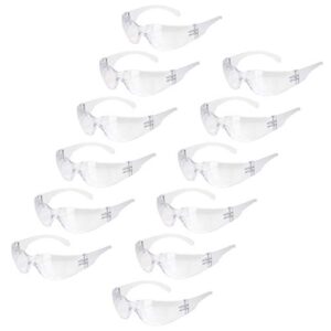 bison life safety glasses, one size, clear protective polycarbonate lens, 12 per box (1 box)