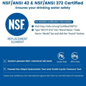 Waterdrop WD-FF-01A Replacement Filter, Faucet Water Filter, Replacement for WD-FC-01, WD-FC-02, WD-FC-06, WD-FC-03, Reduces Chlorine, Taste and Odor, Last Up to 9 Months (Pack of 3)