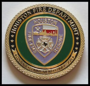 houston fire department firefighter colorized challenge art coin