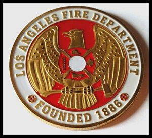 los angeles fire department firefighter colorized challenge art coin