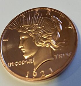 Peace Dollar Copper 1 Ounce Coins Full Roll of 20