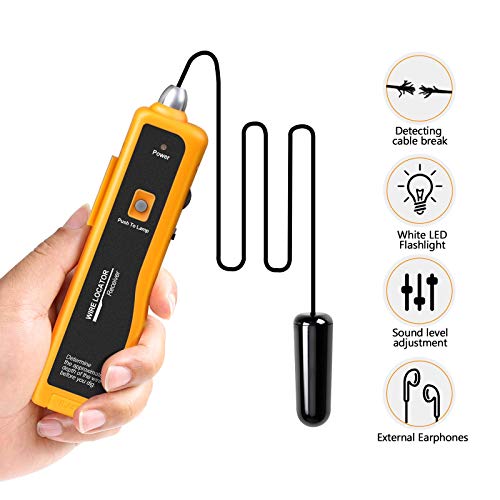 KOLSOL F02 Underground Cable Locator, Wire Tracer with Earphone, Cable Tester for Dog Fence Cables Irrigation Control Wires