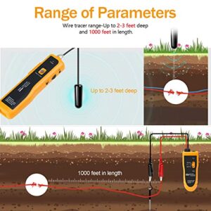 KOLSOL F02 Underground Cable Locator, Wire Tracer with Earphone, Cable Tester for Dog Fence Cables Irrigation Control Wires