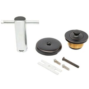 lift and turn twist bathtub tub drain conversion kit assembly, all brass construction - oil rubbed bronze
