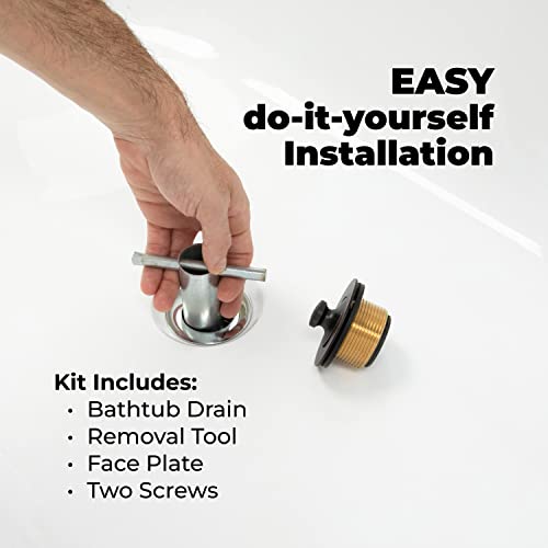 Lift and Turn Twist Bathtub Tub Drain Conversion Kit Assembly, All Brass Construction - Oil Rubbed Bronze