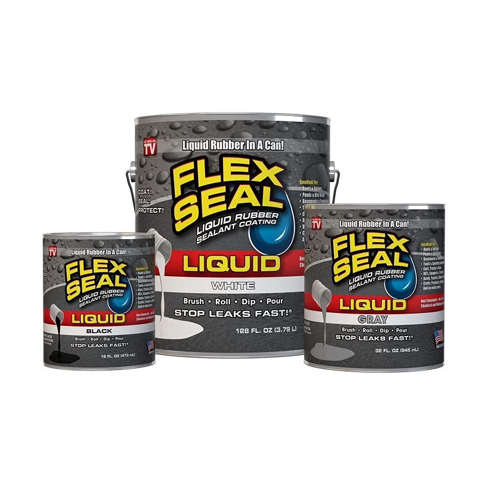 Flex Seal Liquid, 32 oz, Clear, Liquid Rubber Coating Sealant, Waterproof, Flexible, Breathable, and UV Resistant, Roof Repair, Basements, RV, Campers, Trailers, Marine, EPDM, Masonry