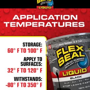 Flex Seal Liquid, 32 oz, Clear, Liquid Rubber Coating Sealant, Waterproof, Flexible, Breathable, and UV Resistant, Roof Repair, Basements, RV, Campers, Trailers, Marine, EPDM, Masonry