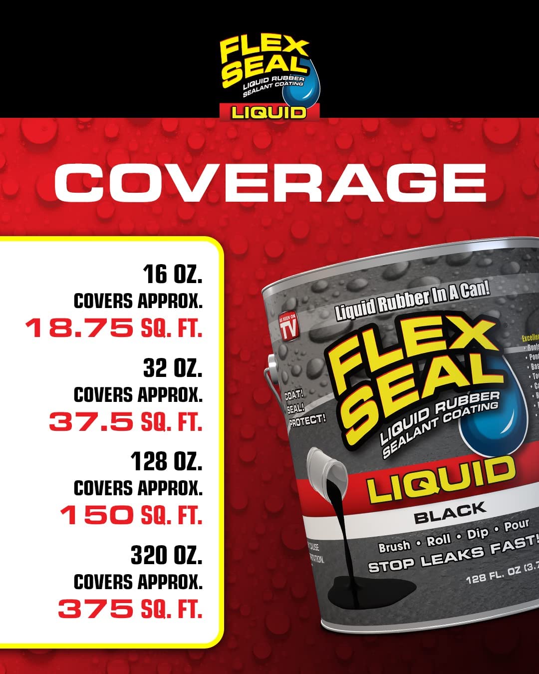 Flex Seal Liquid, 32 oz, Clear, Liquid Rubber Coating Sealant, Waterproof, Flexible, Breathable, and UV Resistant, Roof Repair, Basements, RV, Campers, Trailers, Marine, EPDM, Masonry