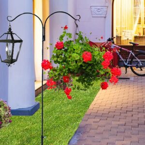 Ashman Black Shepherd Hook 65 Inch (2 Pack), 12MM Thick, Super Strong, Rust Resistant Steel Hook Ideal to use for at Hanging Wind Chimes, Hanging Plant Basket, Solar Light, Bird Feeder and More.