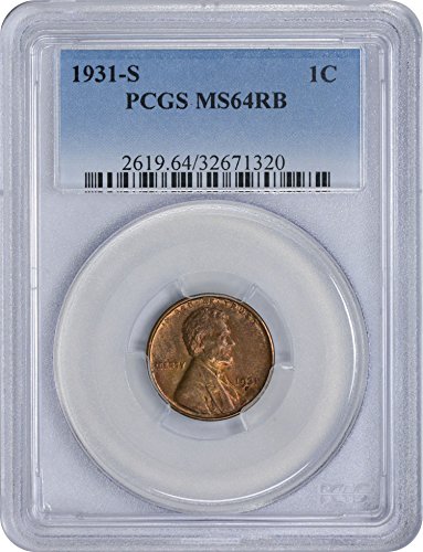1931-S Lincoln Cent, MS64RB, PCGS