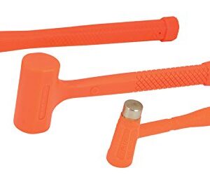 Performance Tool M7234 Dead Blow Hammer Set with Brass Cap, Ball-Peen, and Dead Blow Hammers and Urethane Coating, Orange (3-Piece)