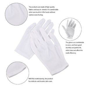 CTKcom White Soft Cotton Gloves,Large Size for Work/Lining Glove,Coin Jewelry Silver Inspection Gloves(6 Pairs) …