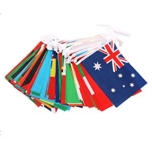 International Flags, G2PLUS® 164 Feet 8.2'' x 5.5'' World Flags, 200 Countries Olympic Flags Pennant Banner for Bar, Party Decorations, Sports Clubs, Grand Opening, Festival Events Celebration