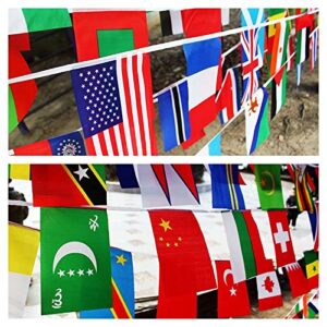 International Flags, G2PLUS® 164 Feet 8.2'' x 5.5'' World Flags, 200 Countries Olympic Flags Pennant Banner for Bar, Party Decorations, Sports Clubs, Grand Opening, Festival Events Celebration