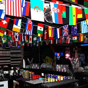 International Flags, G2PLUS® 164 Feet 8.2'' x 5.5'' World Flags, 200 Countries Olympic Flags Pennant Banner for Bar, Party Decorations, Sports Clubs, Grand Opening, Festival Events Celebration