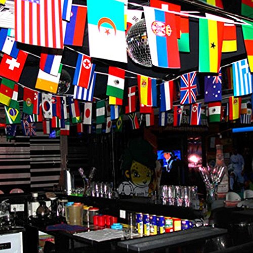 International Flags, G2PLUS® 164 Feet 8.2'' x 5.5'' World Flags, 200 Countries Olympic Flags Pennant Banner for Bar, Party Decorations, Sports Clubs, Grand Opening, Festival Events Celebration