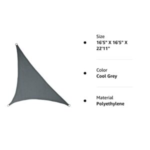 LyShade 16'5" x 16'5" x 22'11" Right Triangle Sun Shade Sail Canopy (Cool Grey) - UV Block for Patio and Outdoor