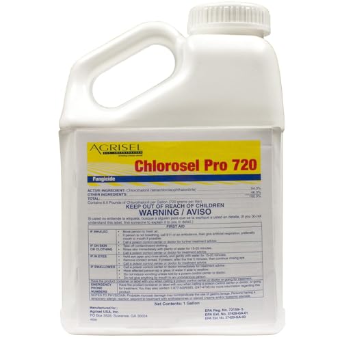 Agrisel Chlorosel Pro 720, Versatile Disease Control, Rain-Resistant Formula, Effective on 100+ Crops, Ideal for Agriculture and Turf Care, 3-Pack of Disposable Gloves Included, 128 Ounces