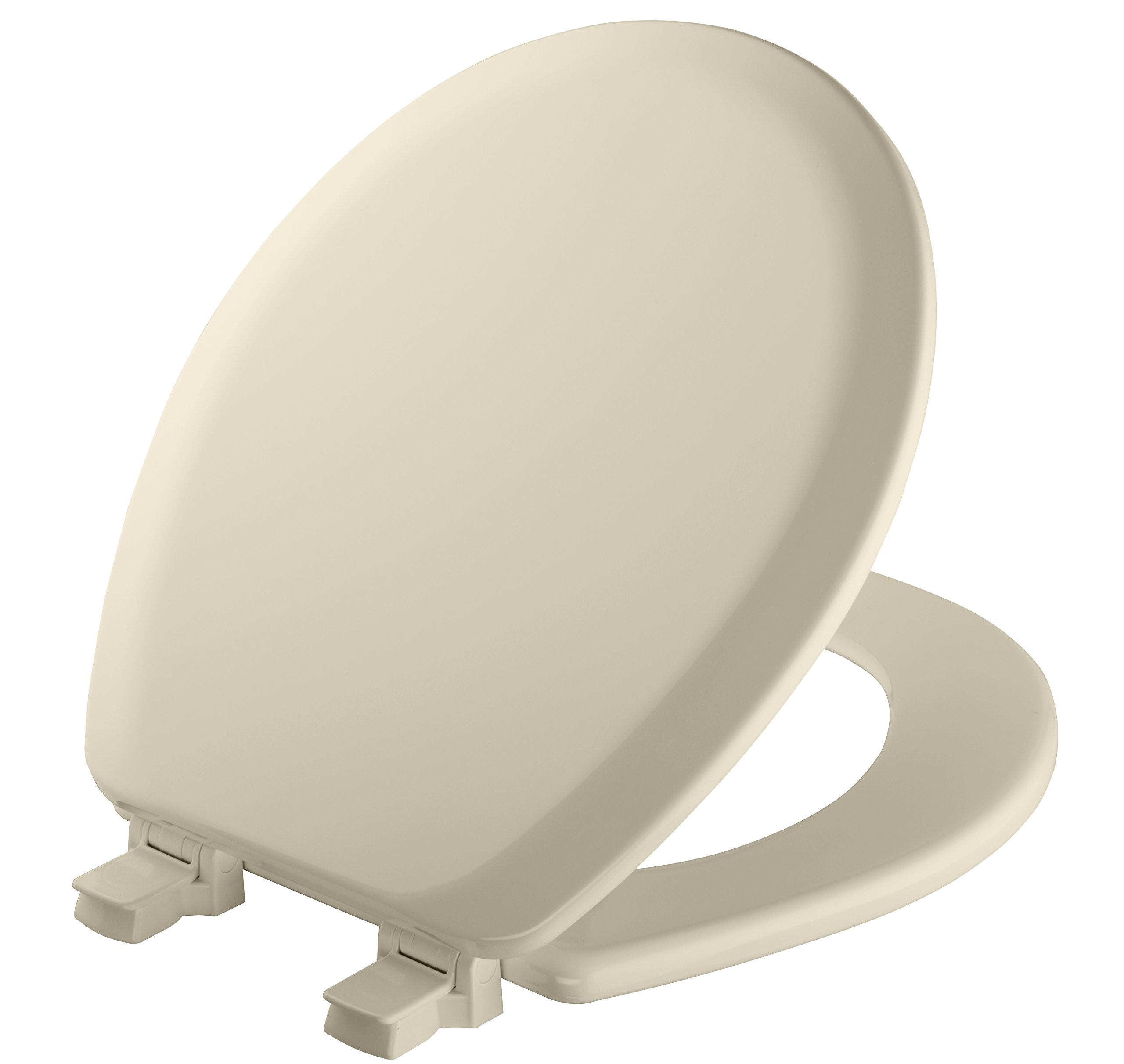 MAYFAIR 41EC 346 Cameron Toilet Seat will Never Loosen and Easily Remove, ROUND, Durable Enameled Wood, Biscuit/Linen