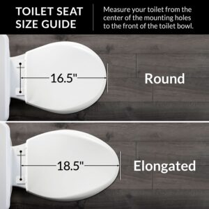 MAYFAIR 41EC 346 Cameron Toilet Seat will Never Loosen and Easily Remove, ROUND, Durable Enameled Wood, Biscuit/Linen