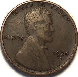 1924 s lincoln wheat cent penny seller fine