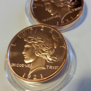 Two Pack of 1 Ounce Peace Dollar Copper Coins