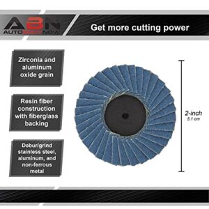 ABN Sandpaper Disc Set, 2in - T27 80 Grit High Density Zirconia Alumina 10pk Round Sander Flat Flap Round Sanding Pads