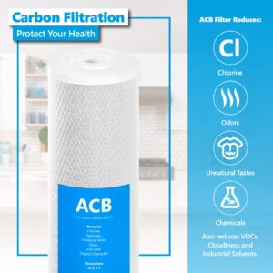 Express Water Activated Carbon Block Replacement Filter ACB Large Capacity Water Filter Whole House Filtration 5 Micron