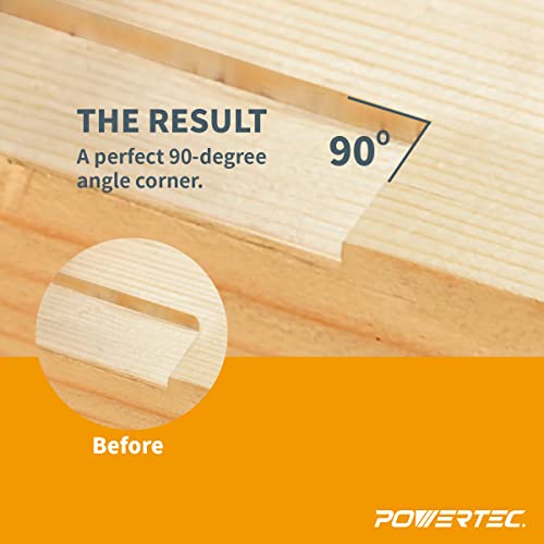 POWERTEC 71036 Squaring Chisel w/Premium Grade HSS Blade | Hinge Recess Corner Wood Chiseling Tool