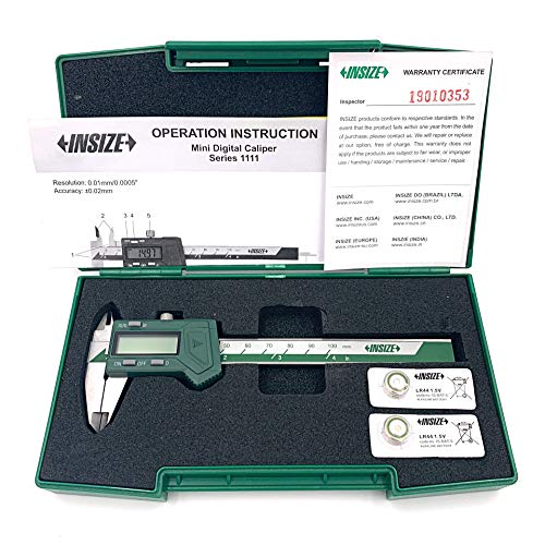 INSIZE 1111-100A Mini Electronic Caliper, 0-4"/0-100 mm