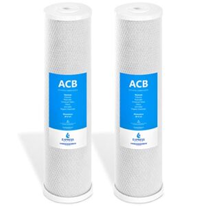 express water – 2 pack water filter activated carbon block replacement filter – acb large capacity water filter – whole house filtration – 5 micron water filter – 4.5” x 20” inch