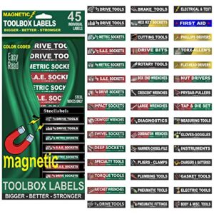 ultimate magnetic tool box organizer labels (green edition) organize boxes, drawers & cabinets “quick & easy”, fits all brands of ‘steel’ tool chest craftsman, snap-on, mac, matco & cornwell …