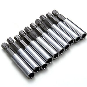 rocaris 10 pack magnetic extension socket drill bit holder 1/4" hex power tools