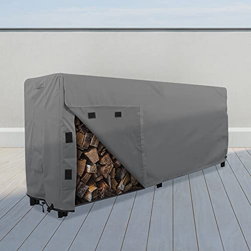 KHOMO GEAR - Firewood Rack Cover 8 foot - Heavy Duty - Black