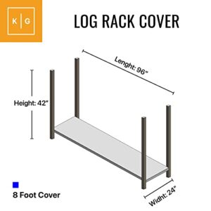 KHOMO GEAR - Firewood Rack Cover 8 foot - Heavy Duty - Black