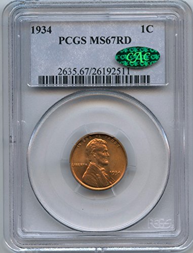 1934 Lincoln Head Cent MS-67 PCGS/CAC RD