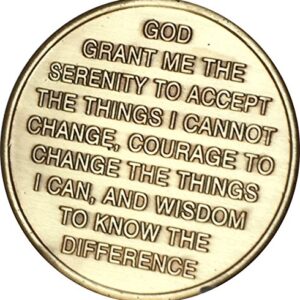 One Day at A Time Universe Sun Moon Earth Medallion Color Serenity Prayer Chip