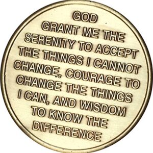 One Day at A Time Universe Sun Moon Earth Medallion Color Serenity Prayer Chip