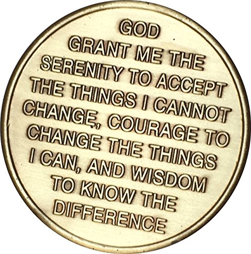 One Day at A Time Universe Sun Moon Earth Medallion Color Serenity Prayer Chip