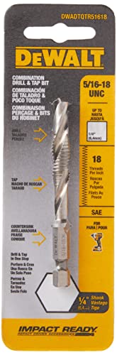 DEWALT DWADTQTR51618 Impact Ready 5/16" 18 UNC Drill Tap, 1/4" Capacity