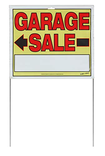 Sunburst Systems 3905 Garage Sale Sign, Assembled with metal U-Stake, Double Sided, 14" x 22" (Including Stakes), 10 Pack